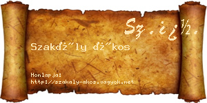 Szakály Ákos névjegykártya